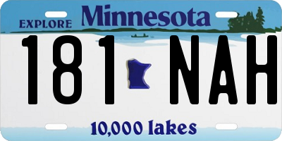 MN license plate 181NAH