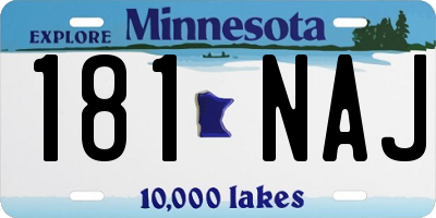 MN license plate 181NAJ