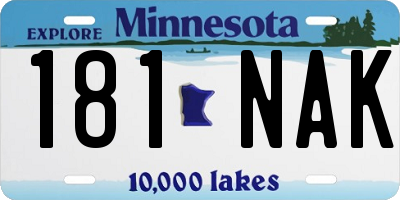 MN license plate 181NAK