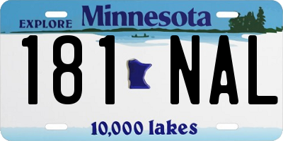 MN license plate 181NAL