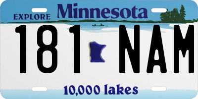 MN license plate 181NAM