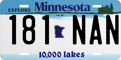 MN license plate 181NAN