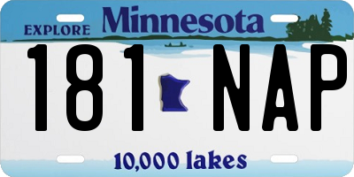 MN license plate 181NAP