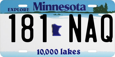 MN license plate 181NAQ