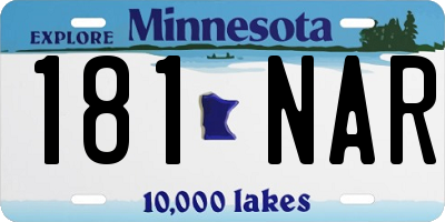 MN license plate 181NAR