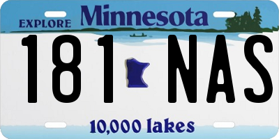 MN license plate 181NAS