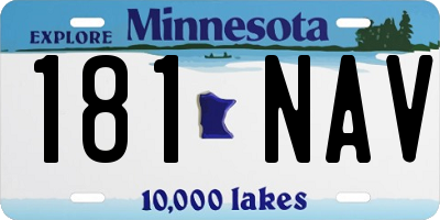 MN license plate 181NAV