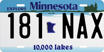 MN license plate 181NAX