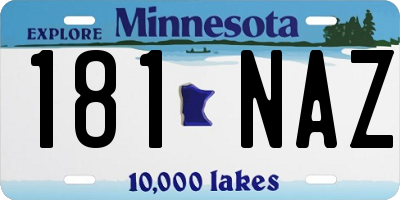 MN license plate 181NAZ