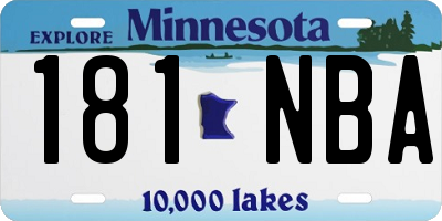 MN license plate 181NBA