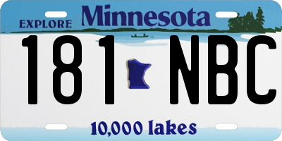 MN license plate 181NBC