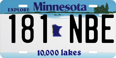 MN license plate 181NBE