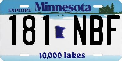 MN license plate 181NBF