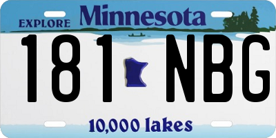 MN license plate 181NBG