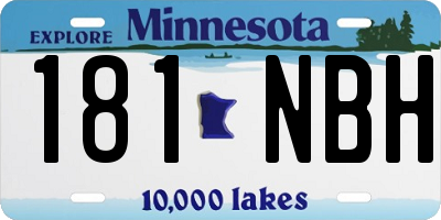 MN license plate 181NBH