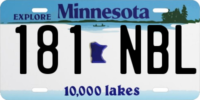 MN license plate 181NBL