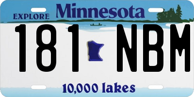 MN license plate 181NBM