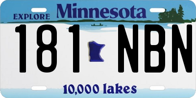 MN license plate 181NBN