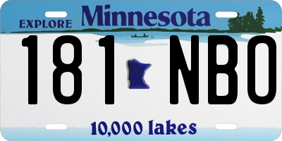 MN license plate 181NBO