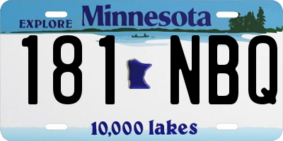 MN license plate 181NBQ