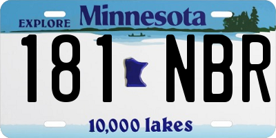 MN license plate 181NBR
