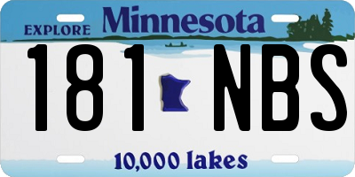 MN license plate 181NBS