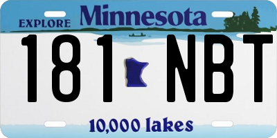 MN license plate 181NBT