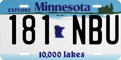 MN license plate 181NBU