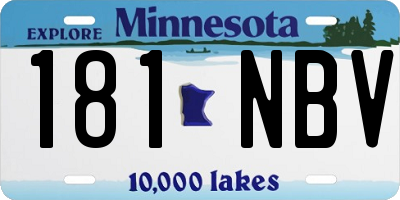 MN license plate 181NBV