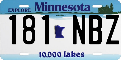 MN license plate 181NBZ