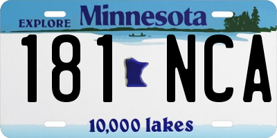 MN license plate 181NCA