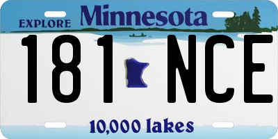 MN license plate 181NCE