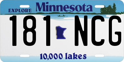 MN license plate 181NCG