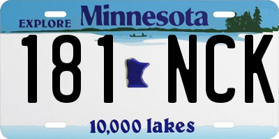 MN license plate 181NCK