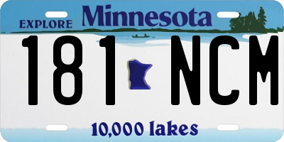 MN license plate 181NCM