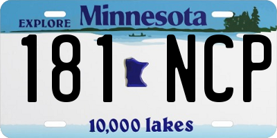 MN license plate 181NCP