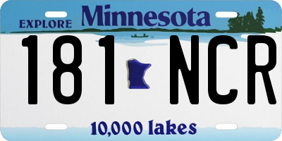 MN license plate 181NCR