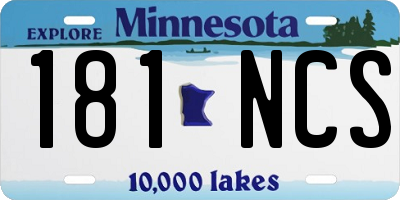 MN license plate 181NCS