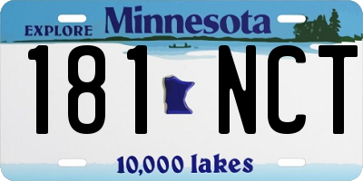 MN license plate 181NCT