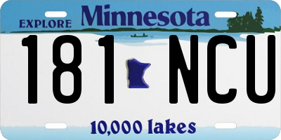 MN license plate 181NCU