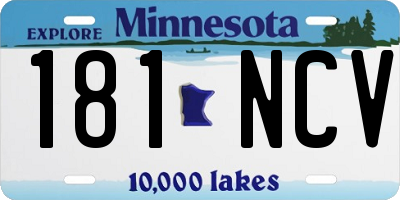 MN license plate 181NCV