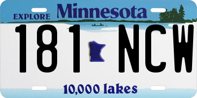 MN license plate 181NCW