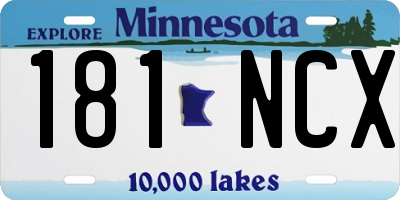 MN license plate 181NCX