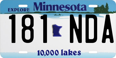 MN license plate 181NDA