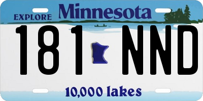MN license plate 181NND