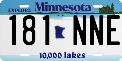 MN license plate 181NNE