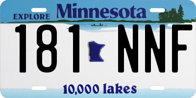 MN license plate 181NNF