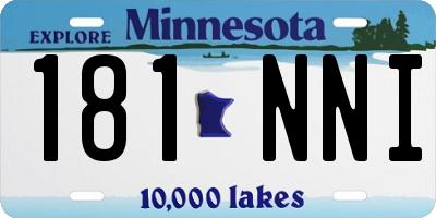 MN license plate 181NNI