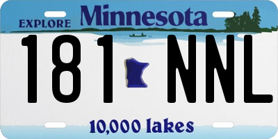 MN license plate 181NNL