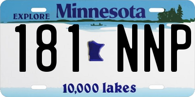 MN license plate 181NNP